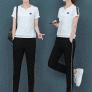 FANSHI спортивный костюм женский летний корейской версии 2019 года тонкие брюки женские брюки спортивная летняя с коротким рукавом два комплекта прили